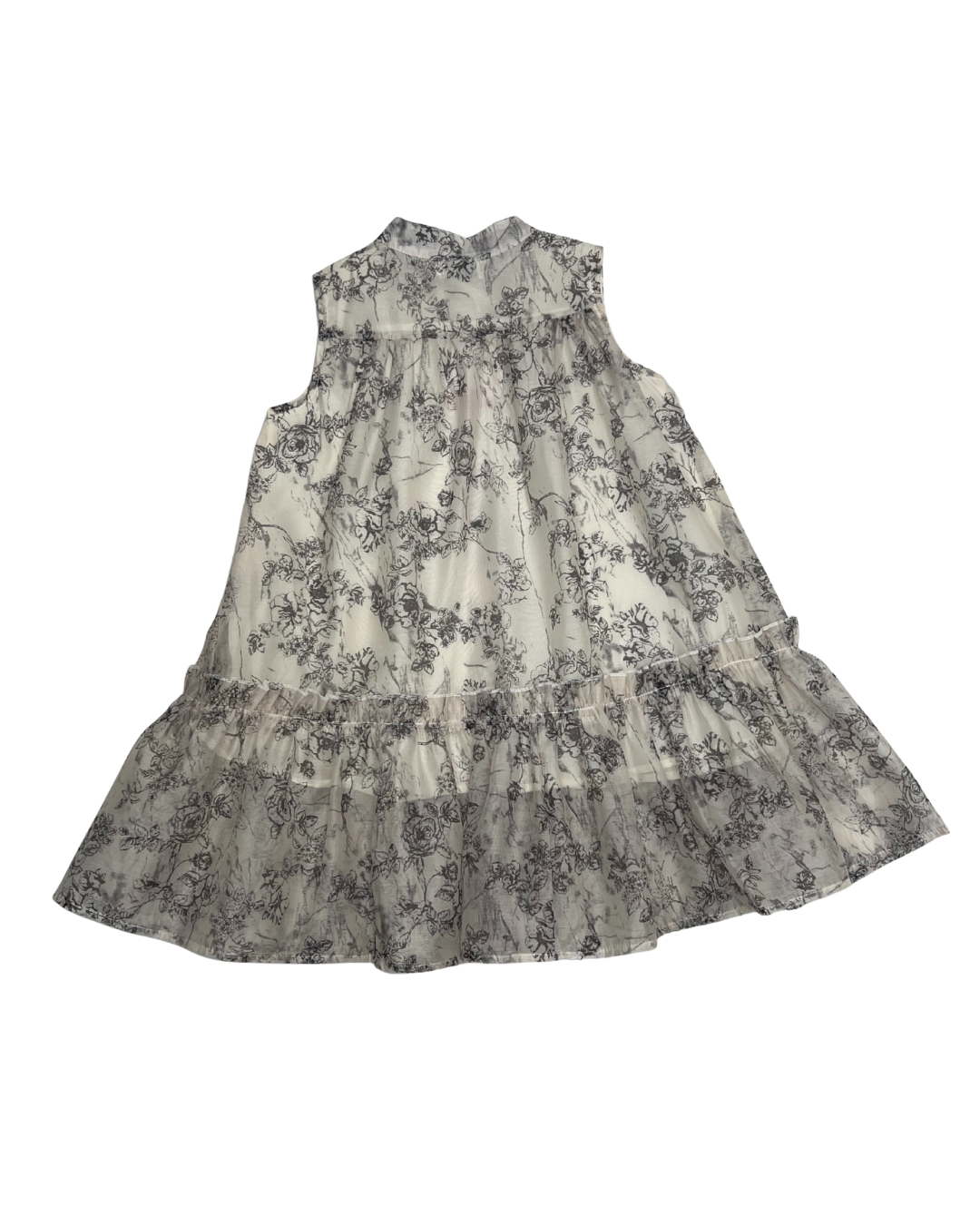 Vestido Infantil Estampado Floral Vintage 🌼🤍