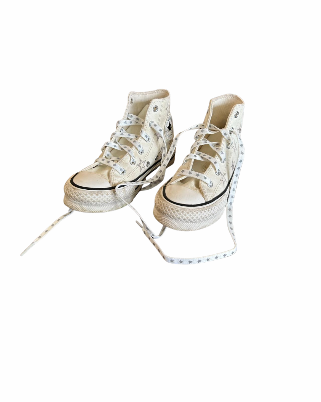 Cordones estrellas reflectantes blancas