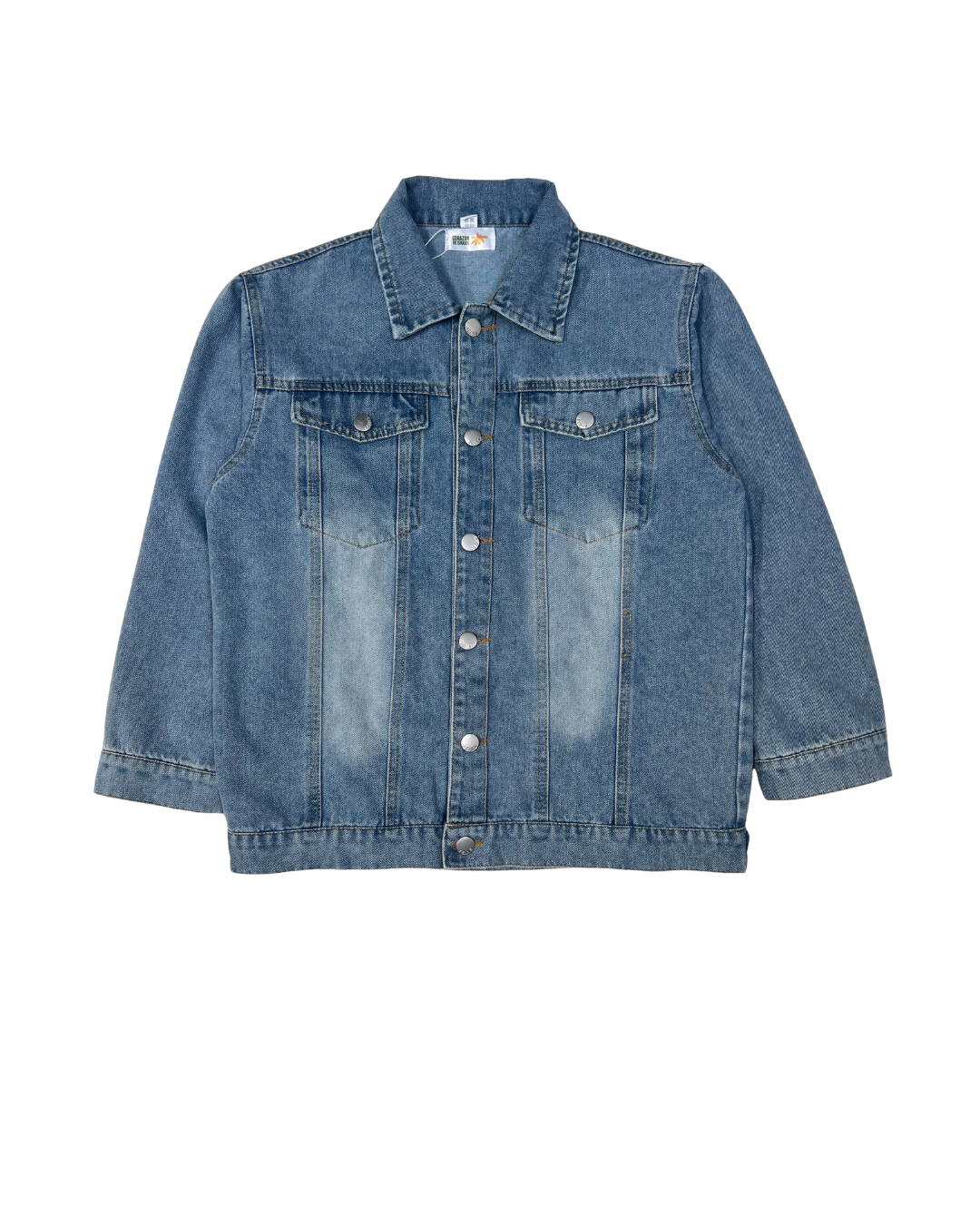 Chaqueta denim con flor bordada 🌸✨