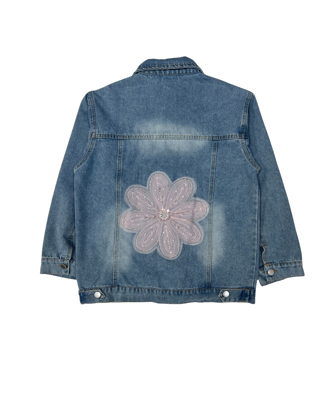 Chaqueta denim con flor bordada 🌸✨