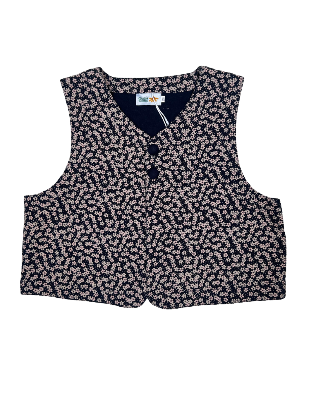 Chaleco floral sin mangas
