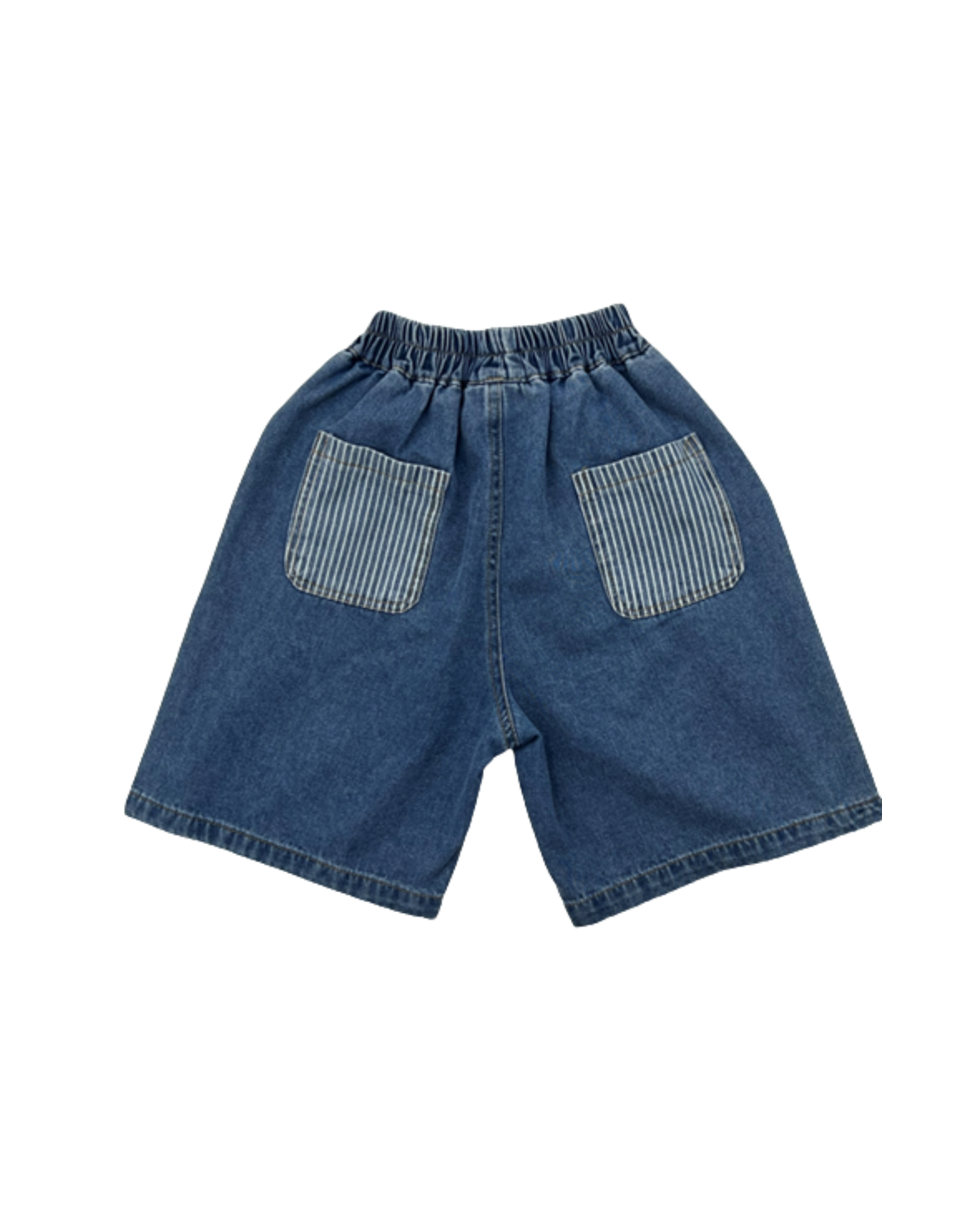 Shorts denim con bolsillos a rayas 👖✨
