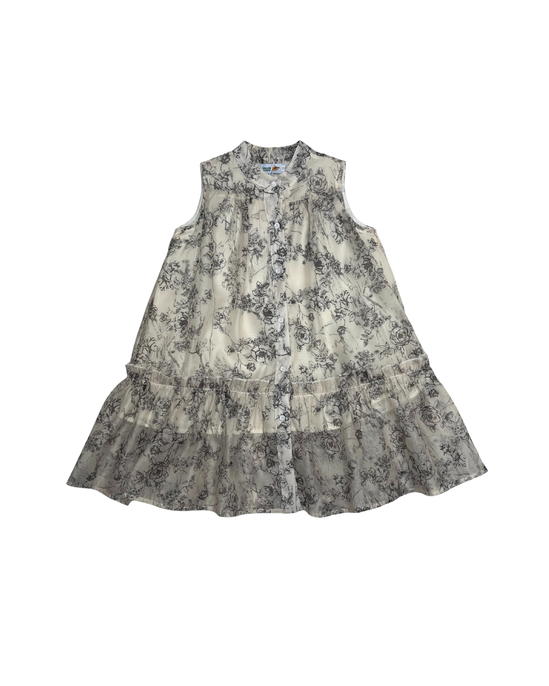 Vestido Infantil Estampado Floral Vintage 🌼🤍
