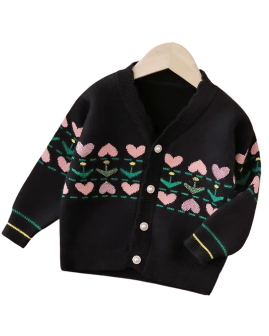 Chaleco negro flores