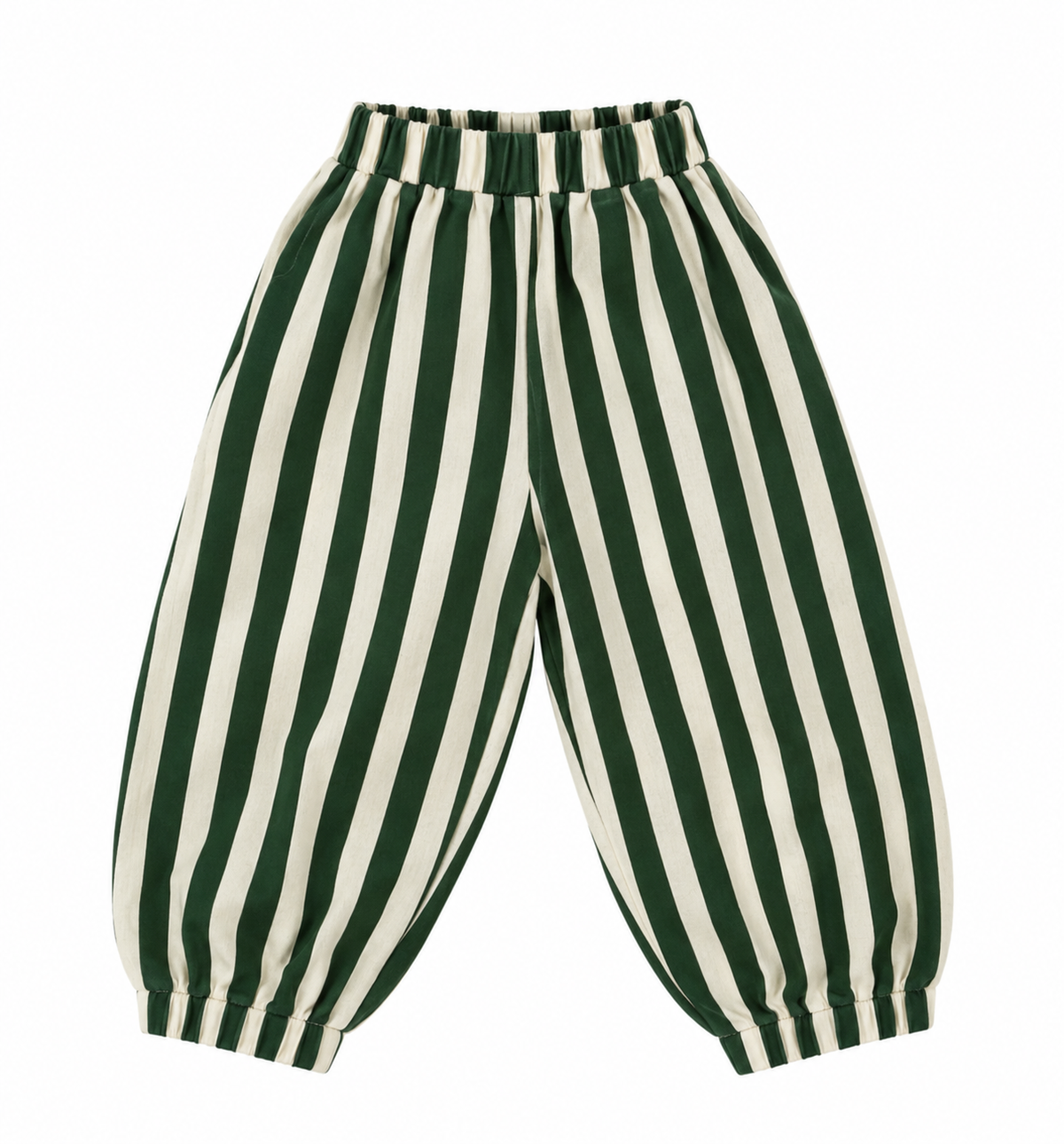 Pantalón bombacho rayas blanco & verde ⚪
