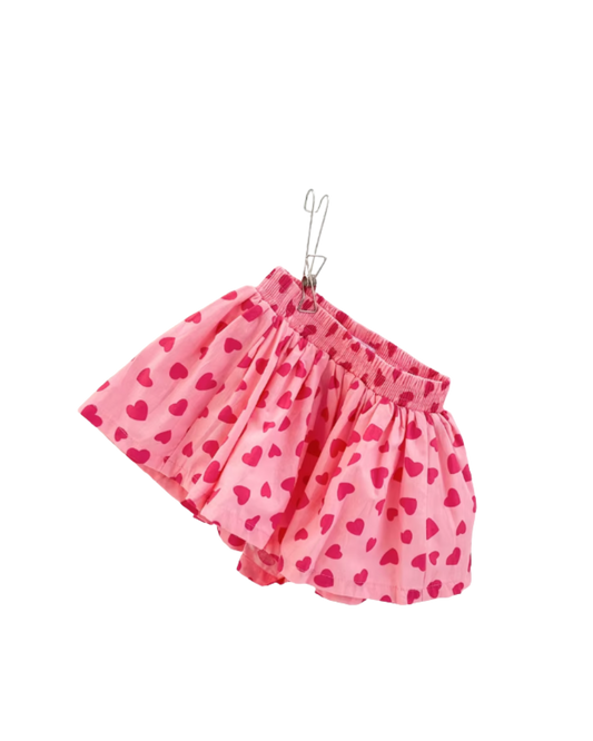 Falda Pantalón Rosa con Corazones 💖👧